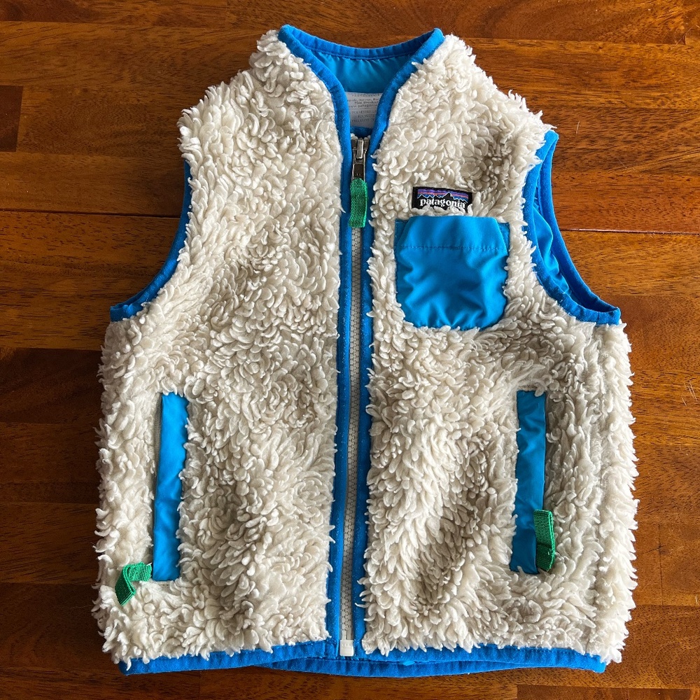 Patagonia Baby Retro-X vest size 2T cream and blue